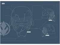Komar Star Wars EP9 Blueprint Kylo Helmet 70x50cm