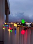 KONSTSMIDE LED-Lichterkette, 40-flammig, LED Biergartenkette, opal, 40 bunte Birnen /