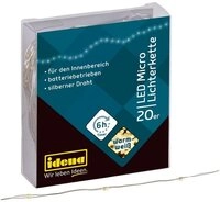 Idena LED-Lichterkette 20er, Micro-LED, warmwei&szlig;, 2,2 m, f&uuml;r innen,