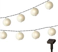 Lumineo LED-Girlande, LED Solar Lichterkette Outdoor Lampions Nylon 4,5m Warmwei&szlig;