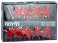 Spetebo LED-Girlande 3D Stern Lichterkette mit 9 LED - Sterne in rot,...