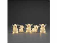 KONSTSMIDE LED-Lichterkette Schwein, 40-flammig, LED Acryl Schweine 5-er Set,