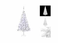 vidaXL Künstlicher Weihnachtsbaum mit LEDs & Kugeln L 240 cm weiß (3077668)