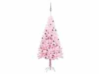 vidaXL Künstlicher Weihnachtsbaum mit LEDs & Kugeln Rosa 180 cm (3077671)