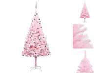 vidaXL Künstlicher Weihnachtsbaum mit LEDs & Kugeln Rosa 210cm (3077672)