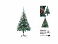 vidaXL Weihnachtsbaum Gefrostet mit LEDs Kugeln Zapfen Set 150 cm (3077699)