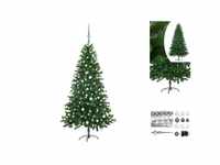 vidaXL Künstlicher Weihnachtsbaum mit LEDs & Kugeln 150 cm grün (3077726)