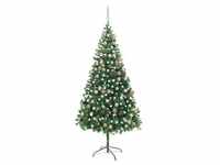 vidaXL Künstlicher Weihnachtsbaum mit LEDs & Kugeln 210 cm 910 Zweige (3077576)