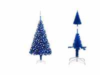vidaXL Künstlicher Weihnachtsbaum mit LEDs & Kugeln blau 210cm (3077596)