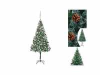 vidaXL Künstlicher Weihnachtsbaum mit LEDs Kugeln Zapfen 180 cm (3077614)