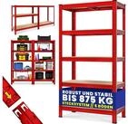 monzana Schwerlastregal, 180x90x40cm 875kg rot 5 MDF-Platten Lagerregal Kellerregal