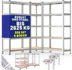 monzana Schwerlastregal, 3er Set Eckregal 2625 kg 15 MDF-Platten Regal Lagerregal
