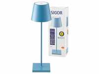 Sigor Nuindie LED-Akku-Tischleuchte blau
