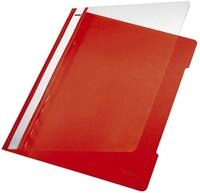 LEITZ Hefter 4191 Schnellhefter - A4, langes Beschriftungsfeld, PP-Folie, rot
