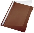 LEITZ Hefter 4191 Schnellhefter - A4, langes Beschriftungsfeld, PP-Folie, braun