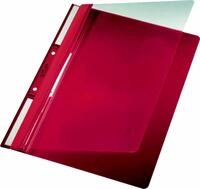 LEITZ Hefter Einh&auml;ngehefter A4 2 kurze Beschriftungsfenster PVC rot