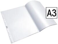 DURABLE Prospekth&uuml;lle, 10 St&uuml;ck, genarbt, Format A3 gefalzt mit Multilochung und