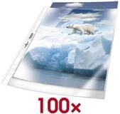 DURABLE Prospekth&uuml;lle, 100 St&uuml;ck, genarbt, Format A4, Universallochung, oben offen