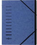 PAGNA F&auml;chermappe Ordnungsmappe A4 12-teilig blau Aufdruck 1-12 auf dem Deckel...
