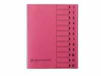 bene Organisationsmappe Ordnungsmappe DIN A4 250g/m² Farbe: rosa 12 Fächer