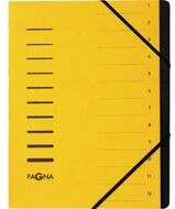 PAGNA F&auml;chermappe Ordnungsmappe A4 12-teilig gelb Aufdruck 1-12 auf dem Deckel...