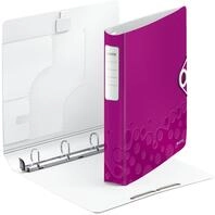 LEITZ Ringbuchmappe Ringbuch Active WOW, A4, Polyfoam, 4 Ringe, 30 mm, pink