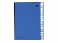 PAGNA Organisationsmappe Pultordner DIN A4 1-31 Karton/Papier laminiert blau 32