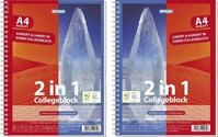 Stylex Notizblock 2 in 1 liniert und kariert DIN A4 Innen- und Au&szlig;enrand