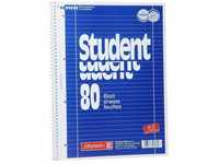 Brunnen Collegeblock Student Premium A4 kariert mit Rand 80 Blatt anthrazit...