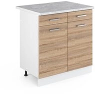 Vicco Unterschrank R-Line, Sonoma/Wei&szlig;, 80 cm, AP Marmor (1-St)