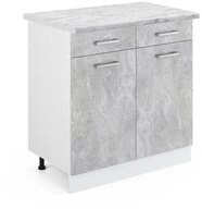 Vicco Unterschrank R-Line, Beton/Wei&szlig;, 80 cm, AP Marmor (1-St)