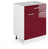 Vicco Unterschrank R-Line, Rot Hochglanz/Wei&szlig;, 60 cm mit Schublade, ohne