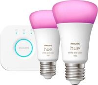 Philips Hue LED-Leuchtmittel Starter Kit 2x White and Color Ambiance 1100lm,...
