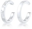 Elli Ohrklemme Earcuff Set Organic Look 925 Silber, Geo silberfarben