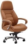 Amstyle Chefsessel B&uuml;rostuhl Echtleder Caramel Ergonomisch XXL Drehstuhl 120 k