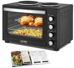 TZS FIRST AUSTRIA Minibackofen mit Kochplatten, 45L, Premium-X Coating,3200 Watt
