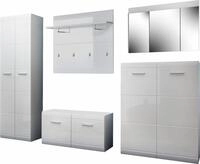GERMANIA Garderoben-Set Adana, (Set, 5-St), Farbe wei&szlig; mit Hochglanz Fronten