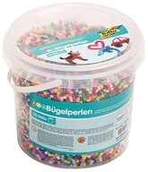 Folia Bastelperlen folia B&uuml;gelperlen, farbig sortiert, 30.000 St&uuml;ck, Eimer
