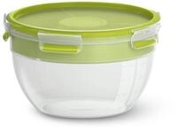 Emsa Lunchbox EMSA CLIP & GO Salatbox rund, 2,60 L mit Einsatz und Dressingbox