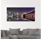 Artland Glasbild New York Skyline n&auml;chtliche Reflektion, Amerika (1 St), in