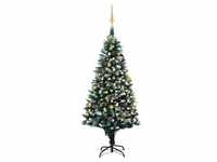 vidaXL Künstlicher Weihnachtsbaum mit LEDs Kugeln & Zapfen 180 cm (3077531)