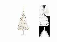vidaXL Künstlicher Weihnachtsbaum mit LEDs & Kugeln weiß 210 cm (3077549)