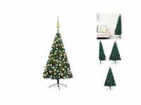 vidaXL Künstlicher Halber Weihnachtsbaum mit LEDs Schmuck grün 150 cm...