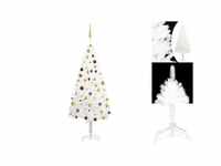 vidaXL Künstlicher Weihnachtsbaum mit LEDs & Kugeln weiß 180 cm (3077548)