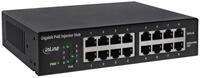 Inline PoE+ Gigabit Netzwerk Injektor Hub 8 Port (8x PoE) - 1Gb/s - 19" 1HE