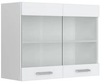 Vicco Glash&auml;ngeschrank R-Line, Wei&szlig; Hochglanz/Wei&szlig;, 80 cm (1-St)