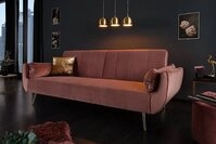 riess-ambiente Schlafsofa DIVANI 220cm altrosa/gold - Samt, Pappelholz, inkl. Kissen,