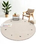 carpetfine Wollteppich Gabbeh Uni, rund, H&ouml;he: 15 mm, reine Wolle handgewebt,...