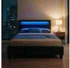 CARO-M&ouml;bel Polsterbett MIRASOL, Einzelbett 120x200cm Lattenrost & LED Beleuchtung