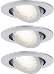 Paulmann LED Einbaustrahler Paulmann LED Einbauleuchte 3er-Set chrom, Inkl.